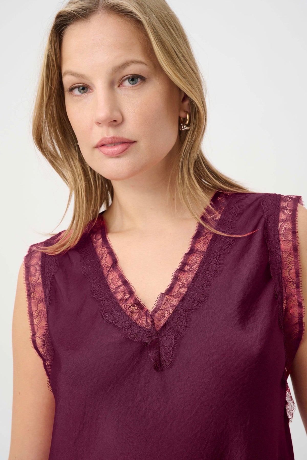 Joseph Ribkoff Recycled Satin Sleeveless Top Elderberry 264175