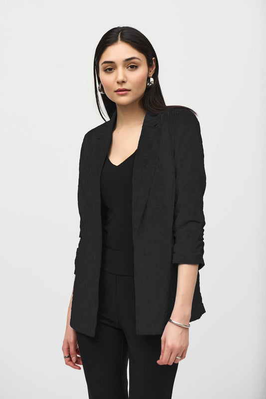 Joseph Ribkoff Woven Jacquard Boxy Blazer Black 242034S25