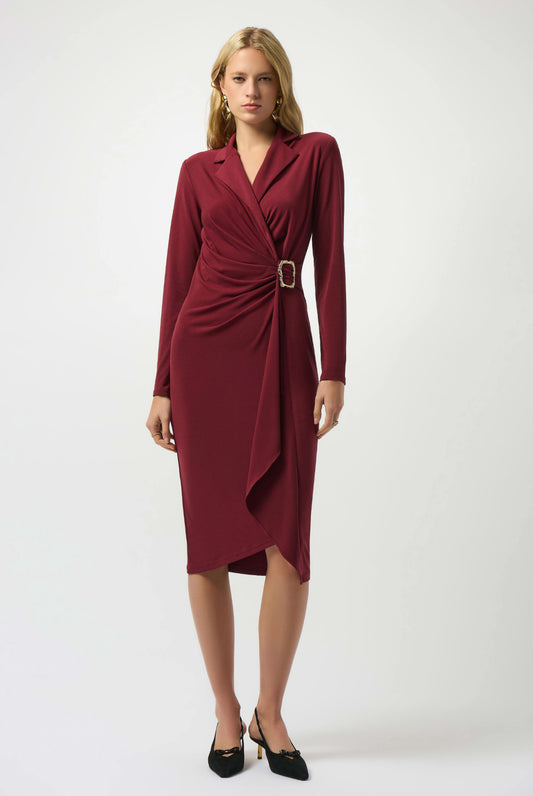 Joseph Ribkoff Moss Crepe Wrap Dress 253145