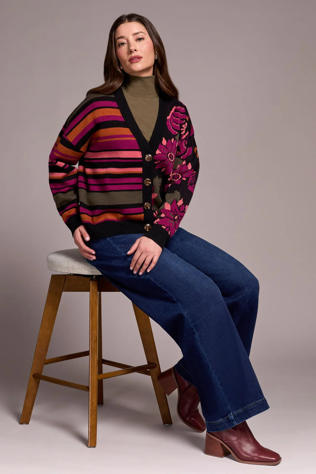 Tribal Combo Print Cardigan