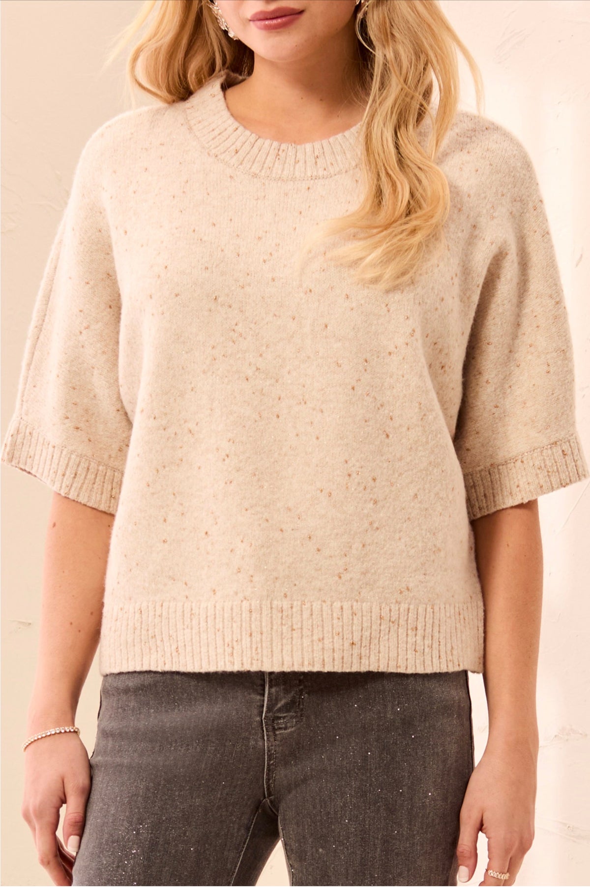 Tribal Drop Sleeve Sparkly Sweater Pashmina