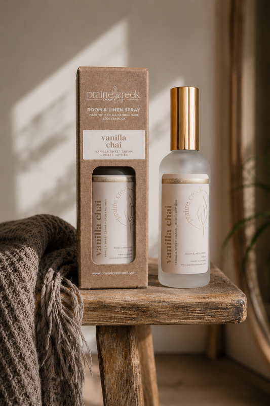 Prairie Creek Candles Vanilla Chai Room & Linen Spray