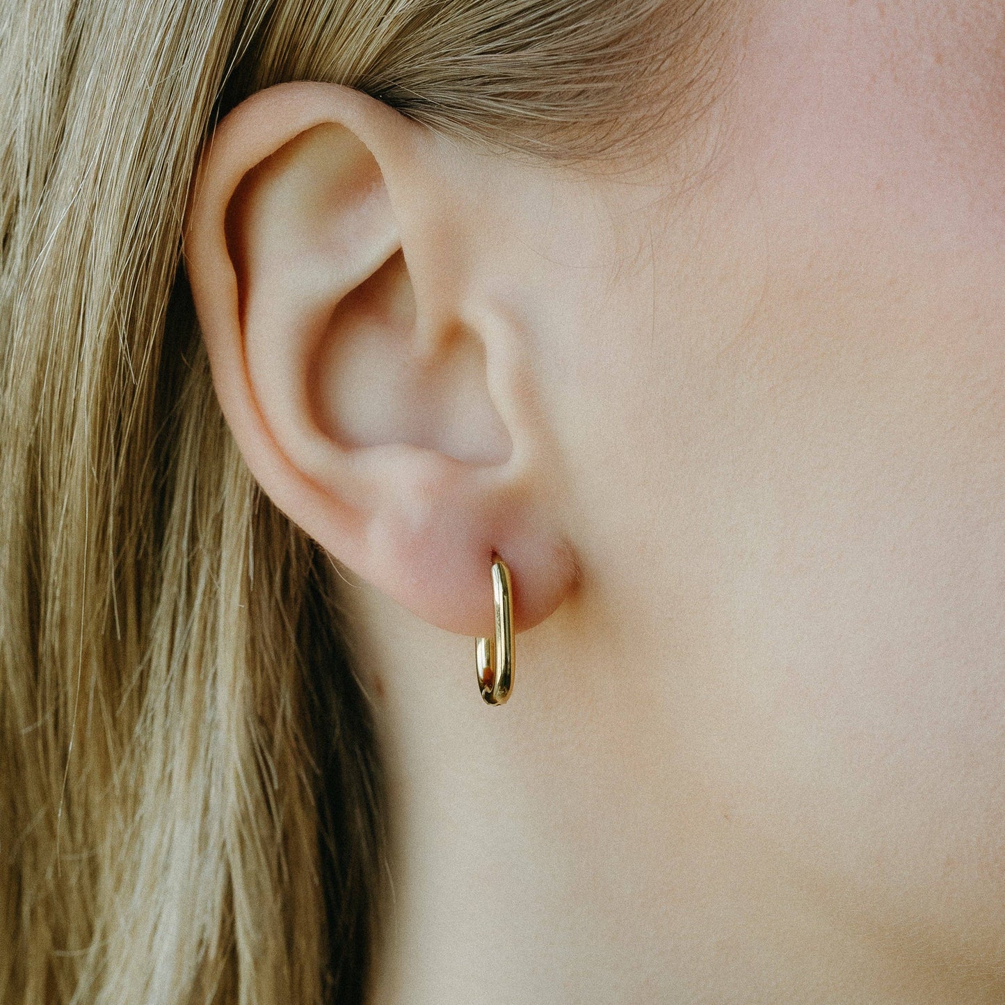 Petite Gold Jewelry Oval Hoops Small