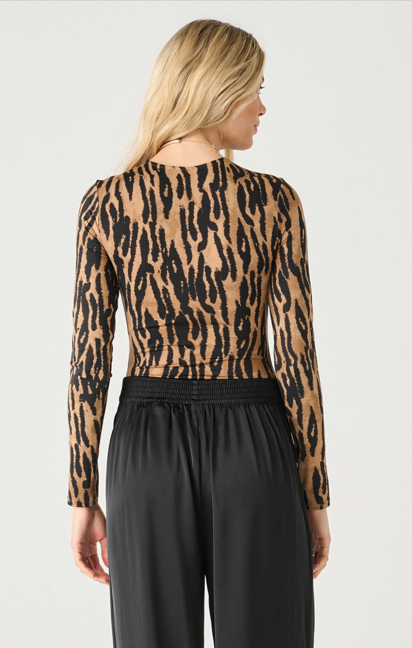 Black Tape Animal Print Bodysuit