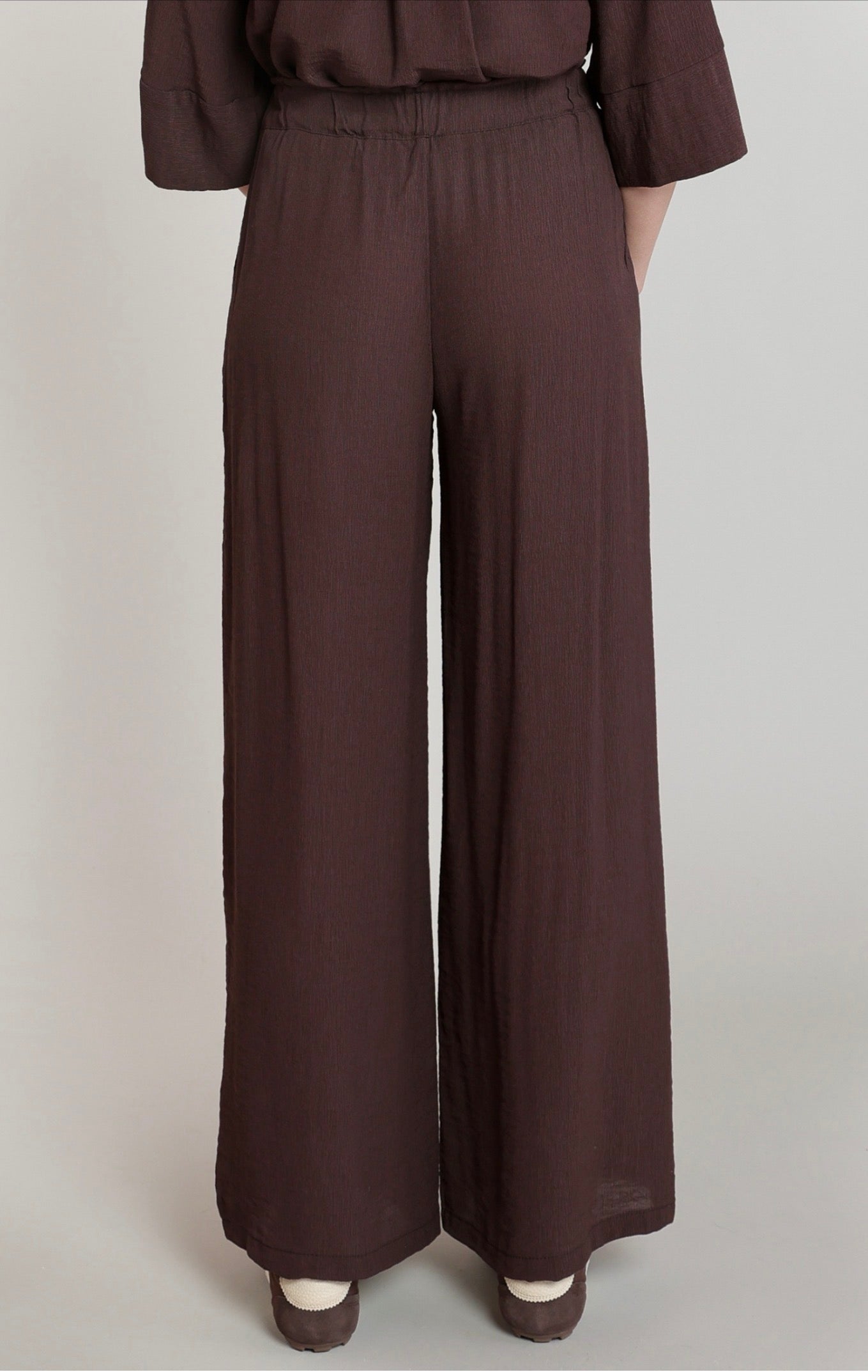 Dex Flowy Wide Leg Pants Chocolate