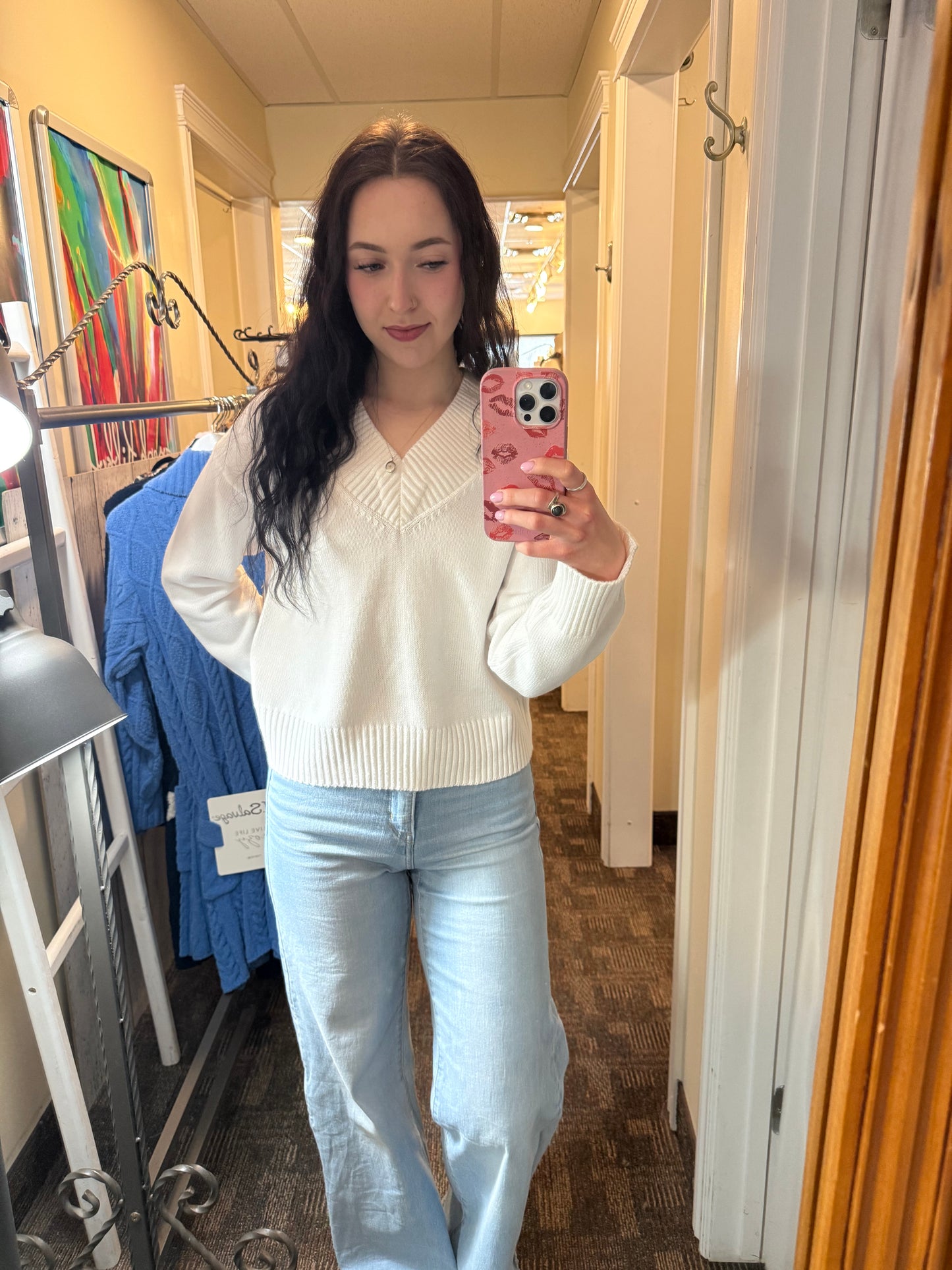 RD Style Chandra V-Neck Sweater White