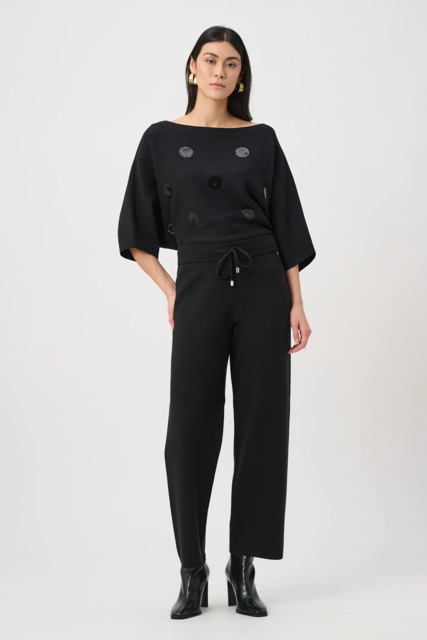 Joseph Ribkoff Brushed Viscose And Nylon Knit Pull-On Pants Black 263934