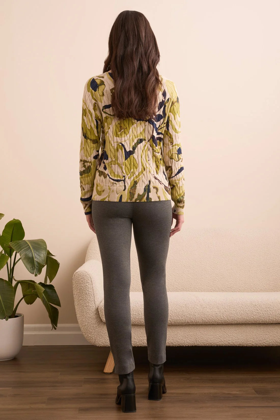 Tribal Cable Knit Sweater Leek
