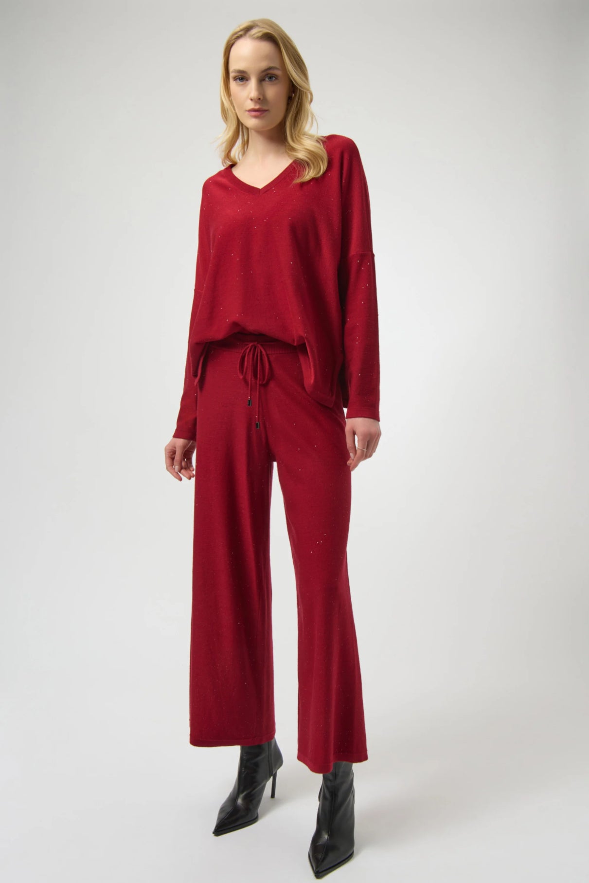 Joseph Ribkoff Sequined Sweater Knit Culotte Pants 244922F25