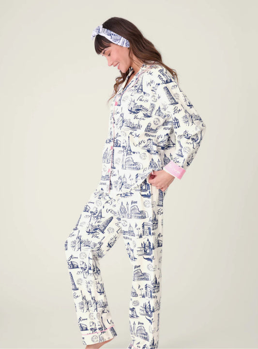 PJ Salvage Bon Boyage Flannel Pj Set