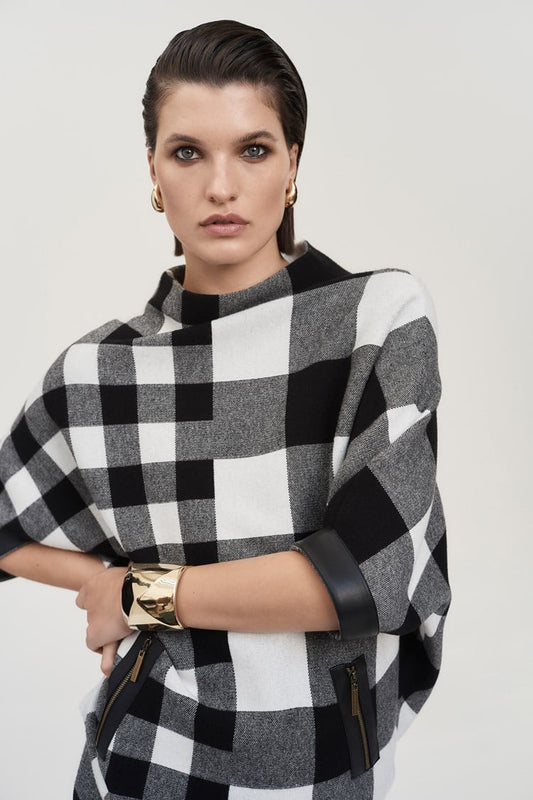 Plaid Jacquard Knit Sweater 243946