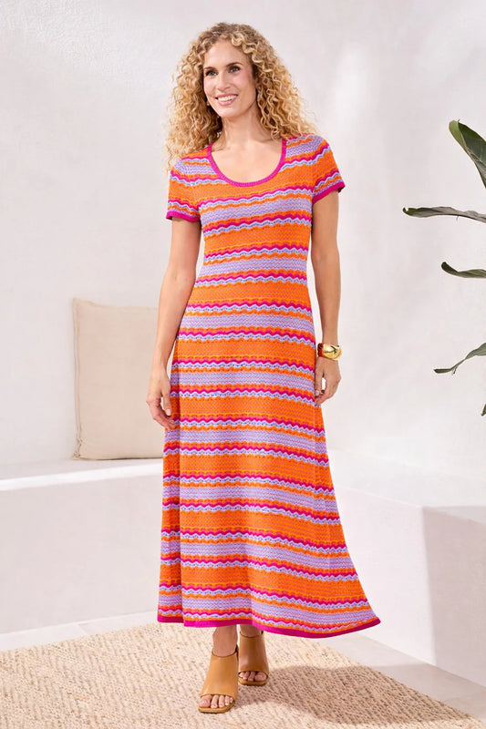 Tribal Jacquard Scoop Neck Maxi Dress Mango