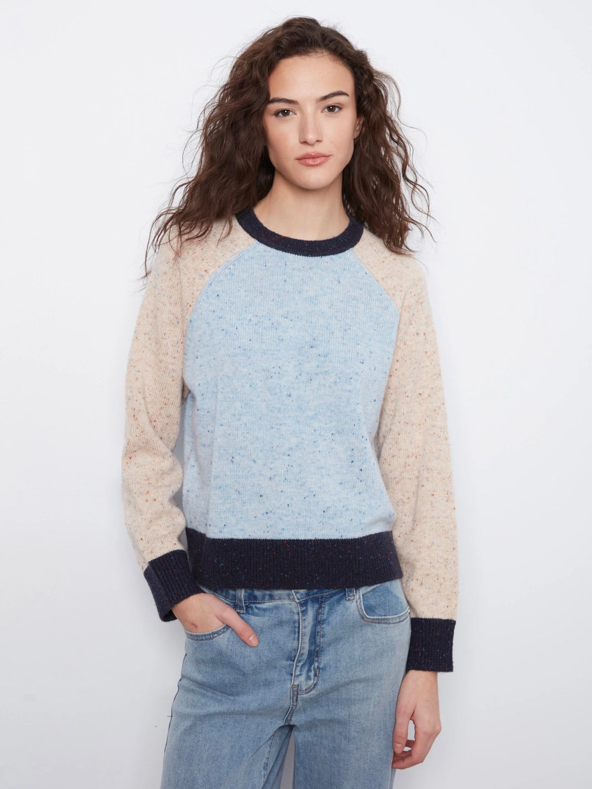 Charlie B Colour Block Knit Sweater