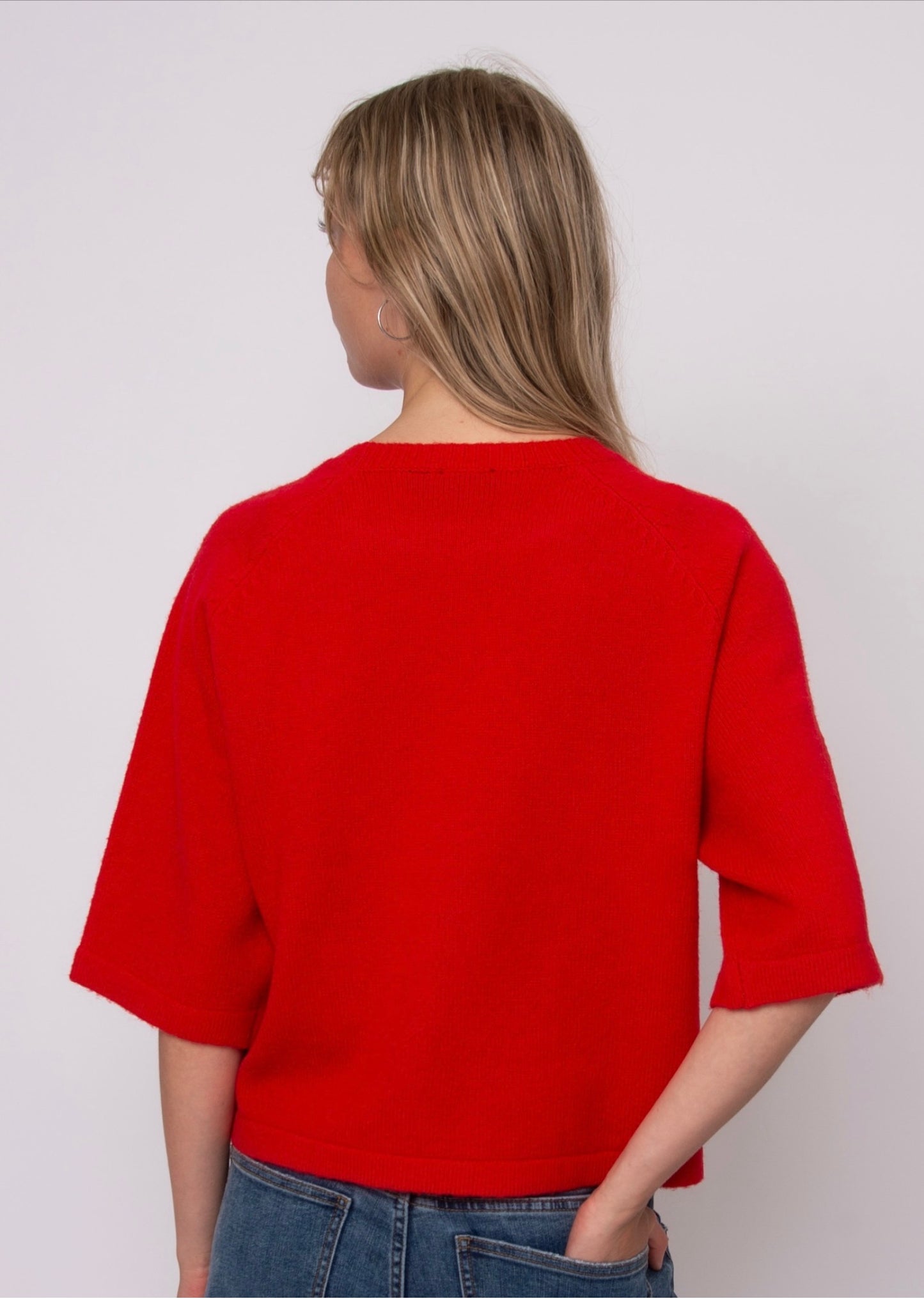 RD Style Ulla Raglan Sleeve Sweater Red