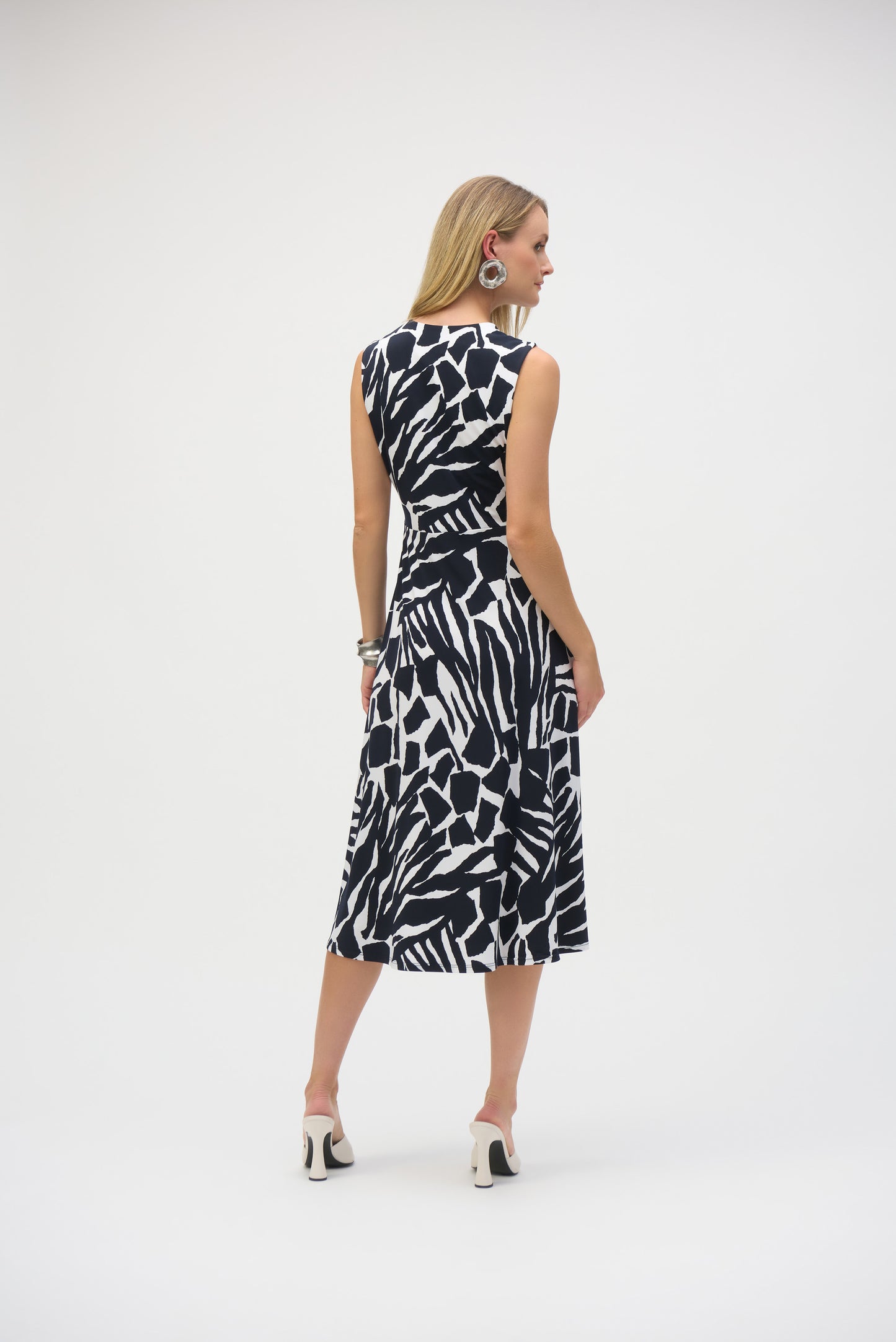 Joseph Ribkoff Silky Knit Abstract Print Fit and Flare Dress 252199