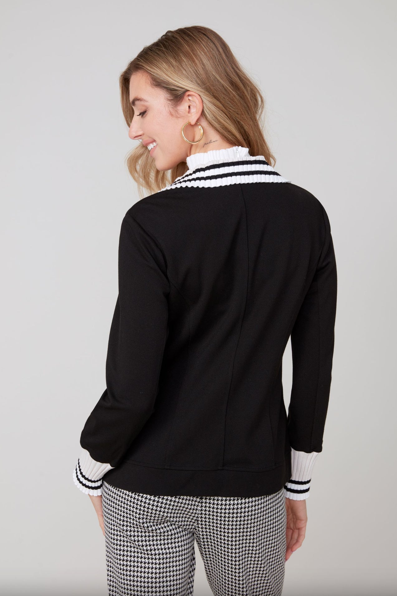 Renuar Knit Trim Blazer Black