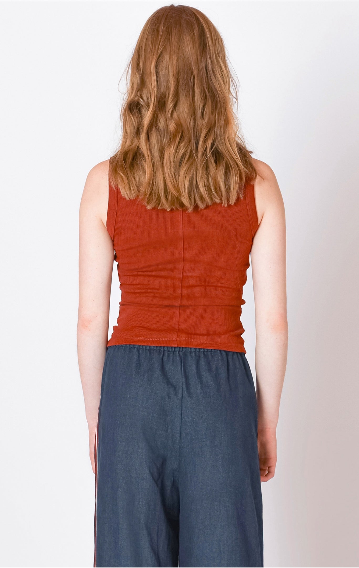 Dex Burnt Orange Ribbed Tank