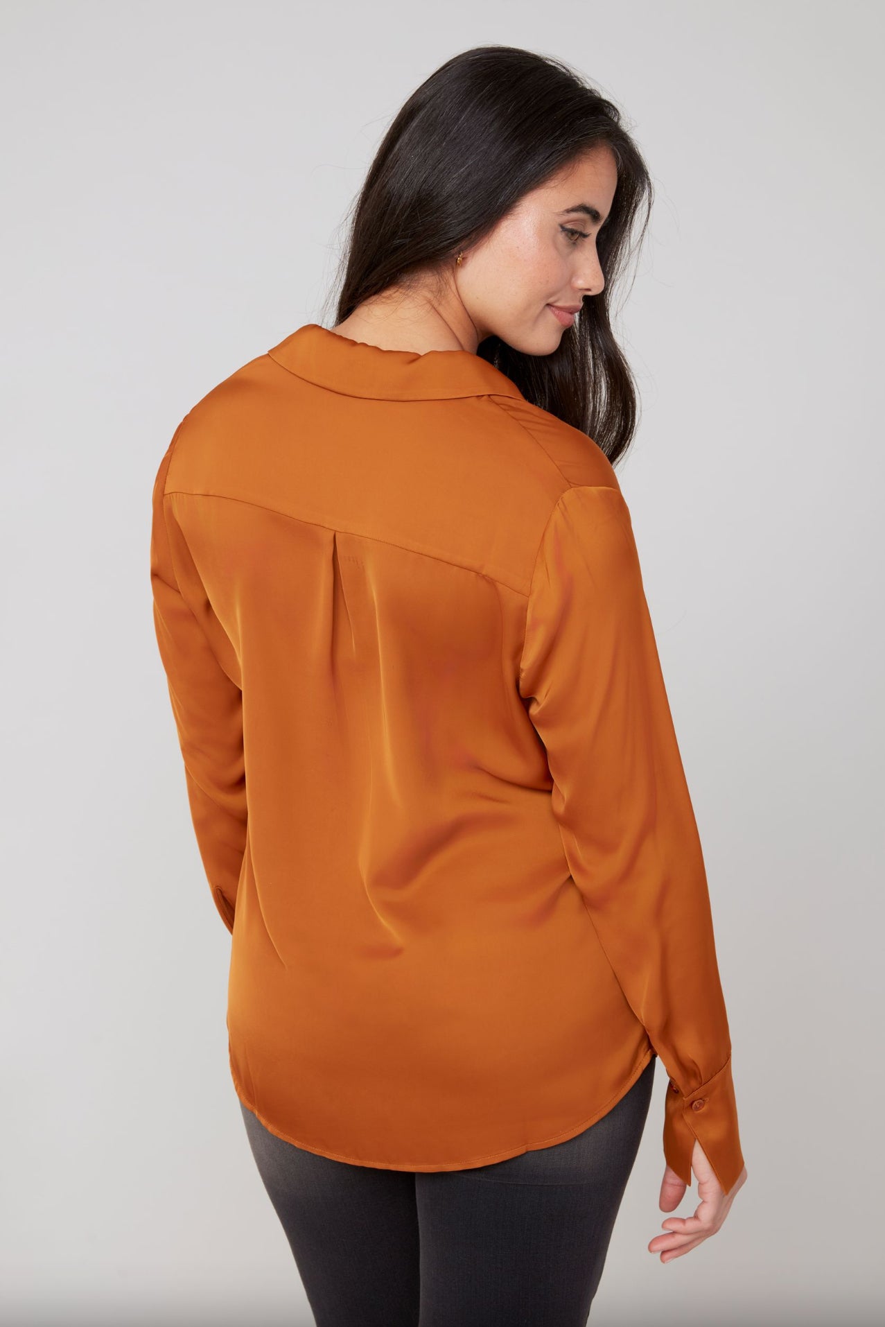 Renuar V-Neck Blouse Bronze