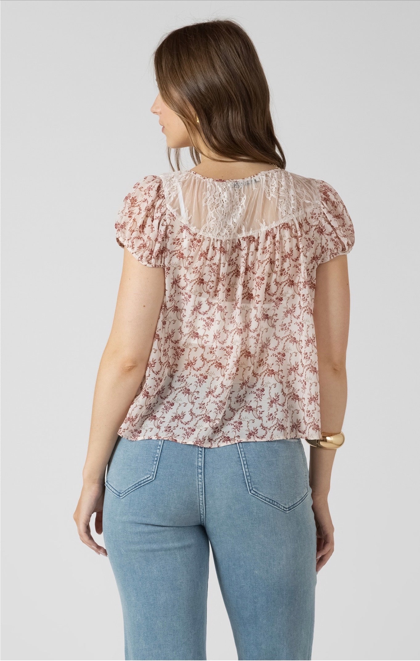 Dex Floral Tie Front Top