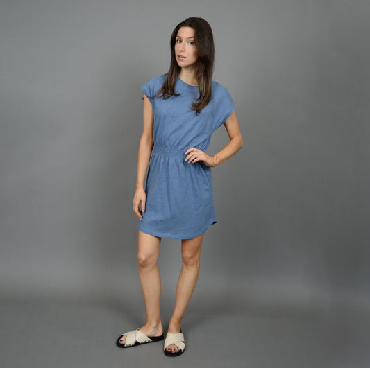 RD Style River Ruched Waist Dress Blue