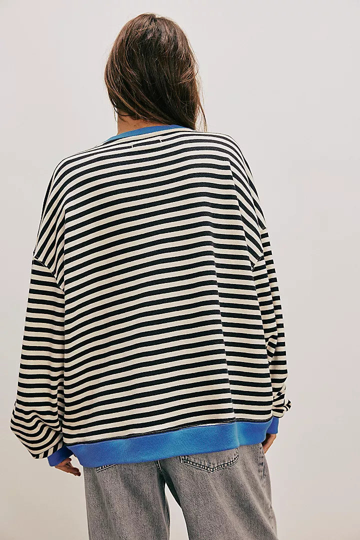 Classic Striped Oversized Crewneck