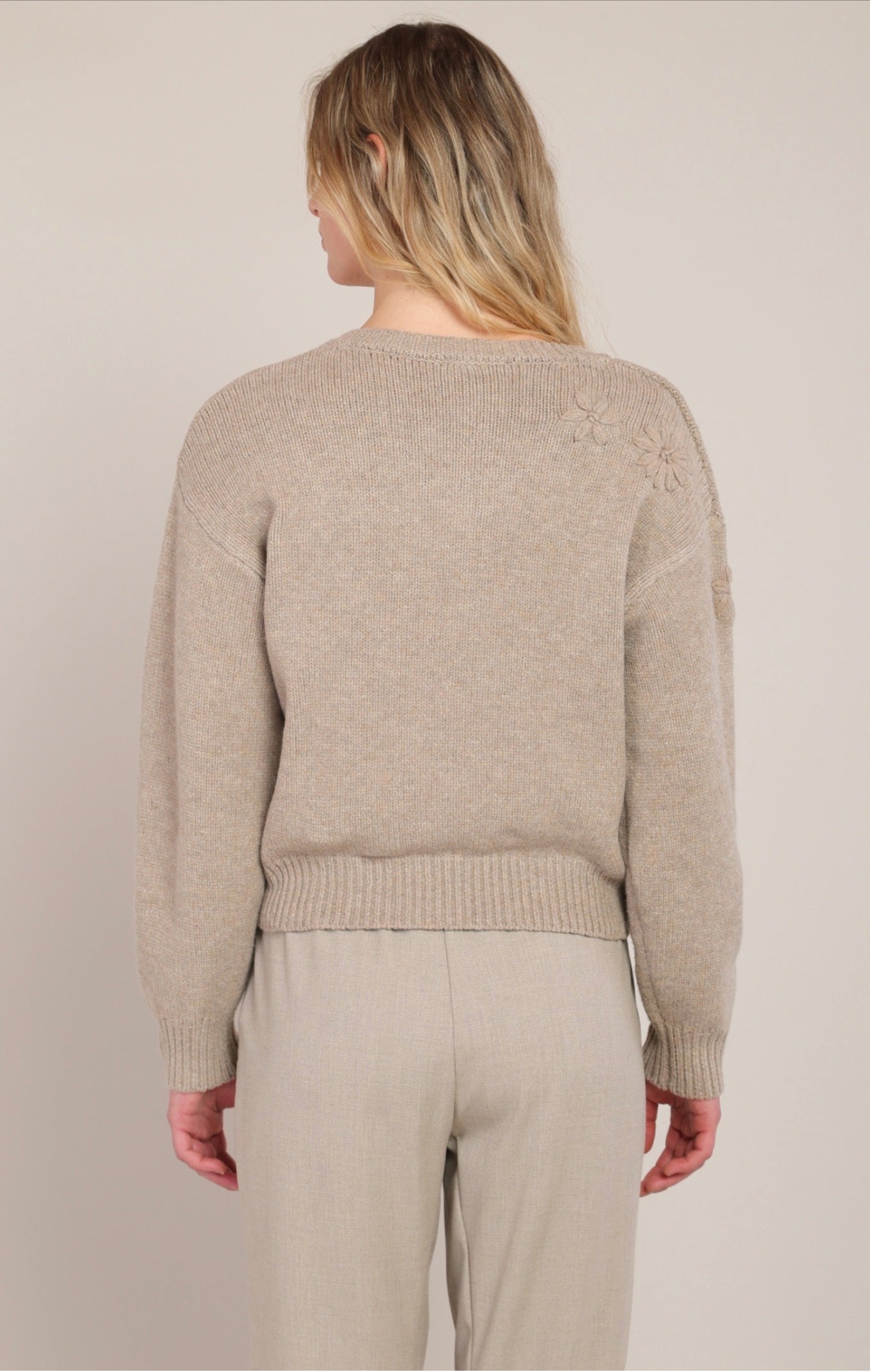 Room 34 Flower Embroidered Sweater