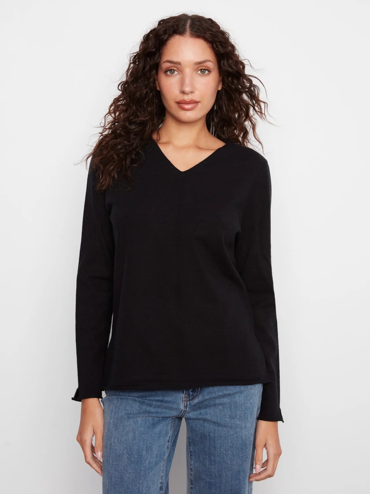 Basic V-Neck Sweater - Black