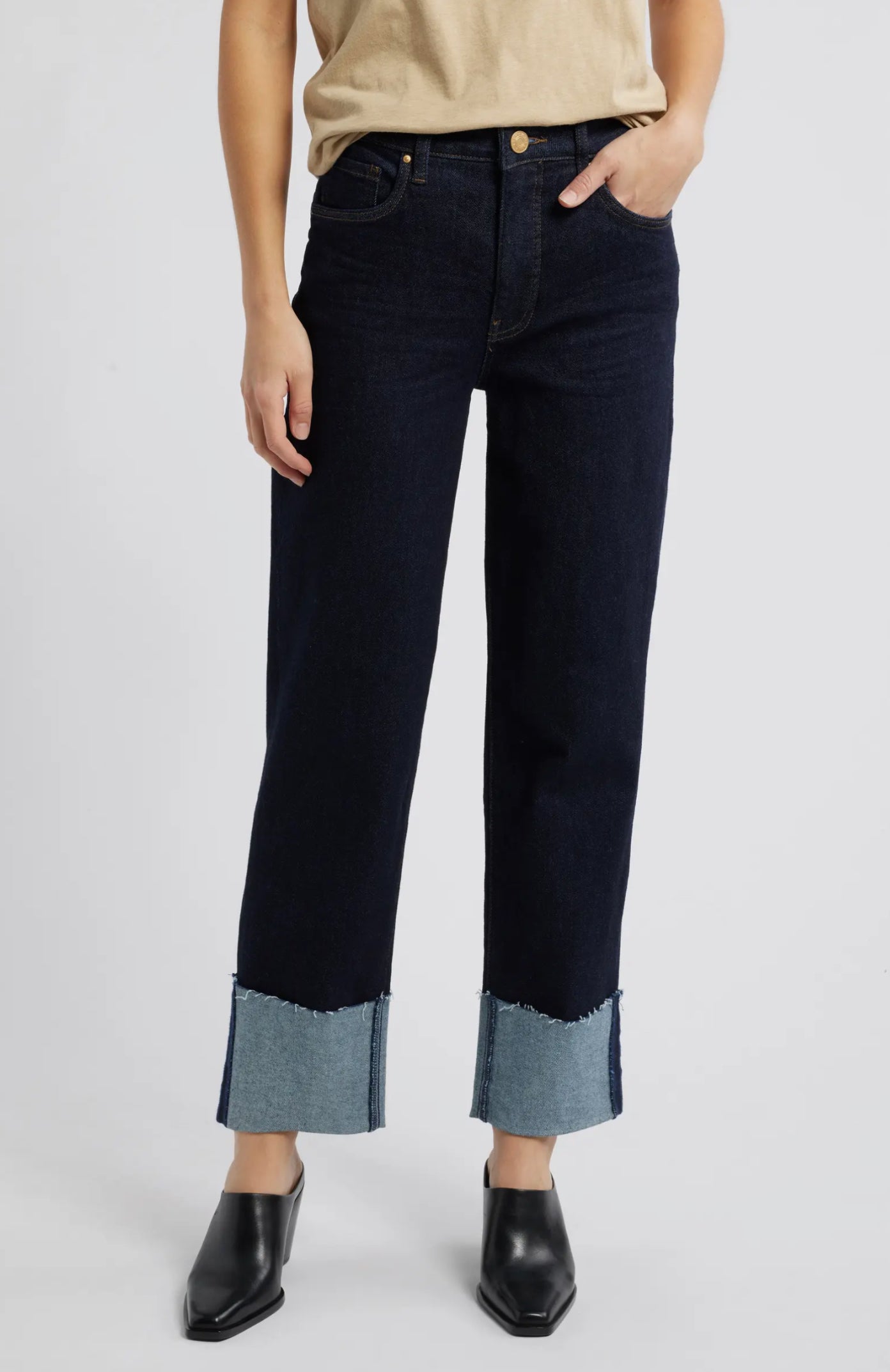 Kut Fay High Rise Cuffed Hem Jeans