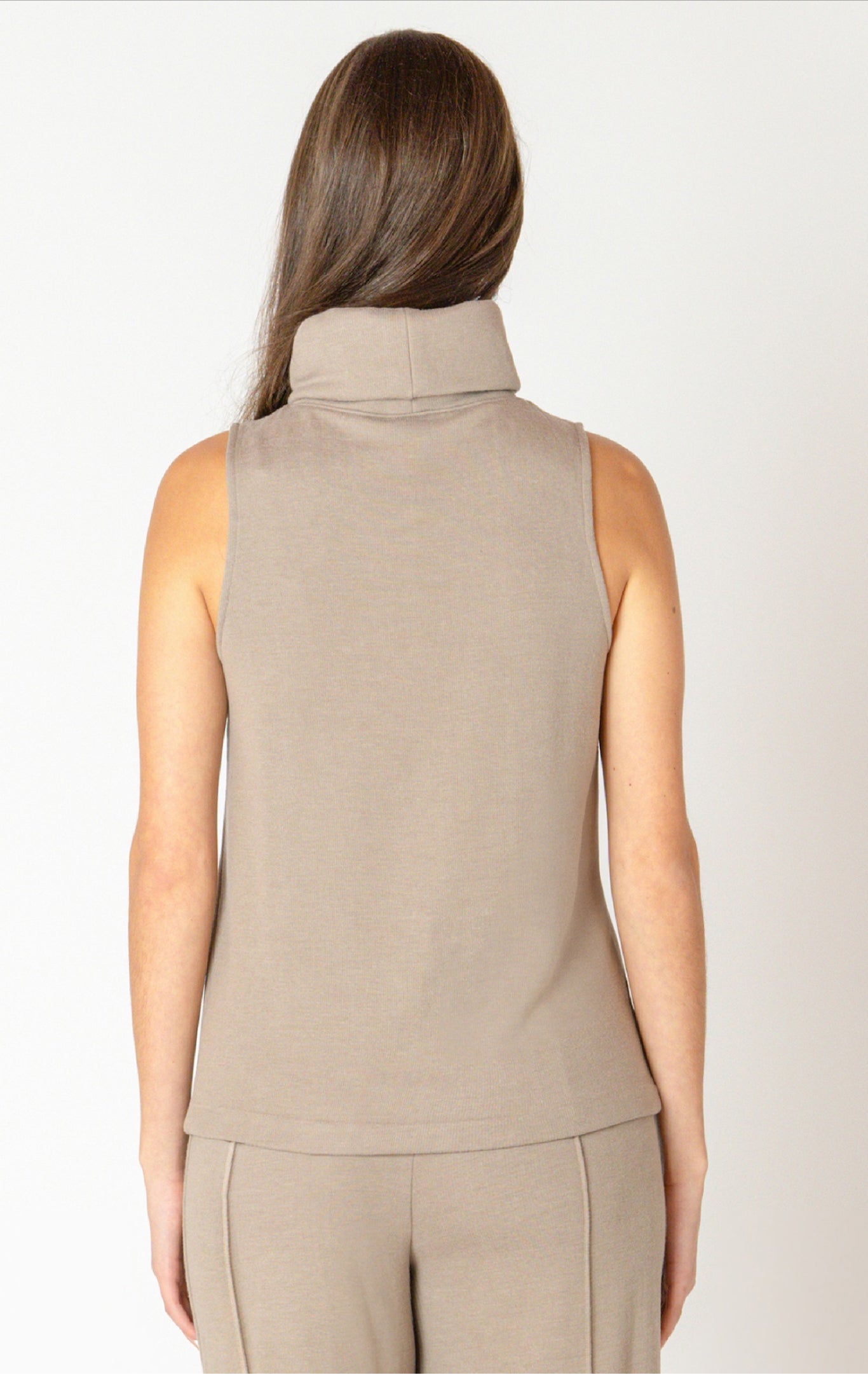 Black Tape Almond Funnel Neck Top