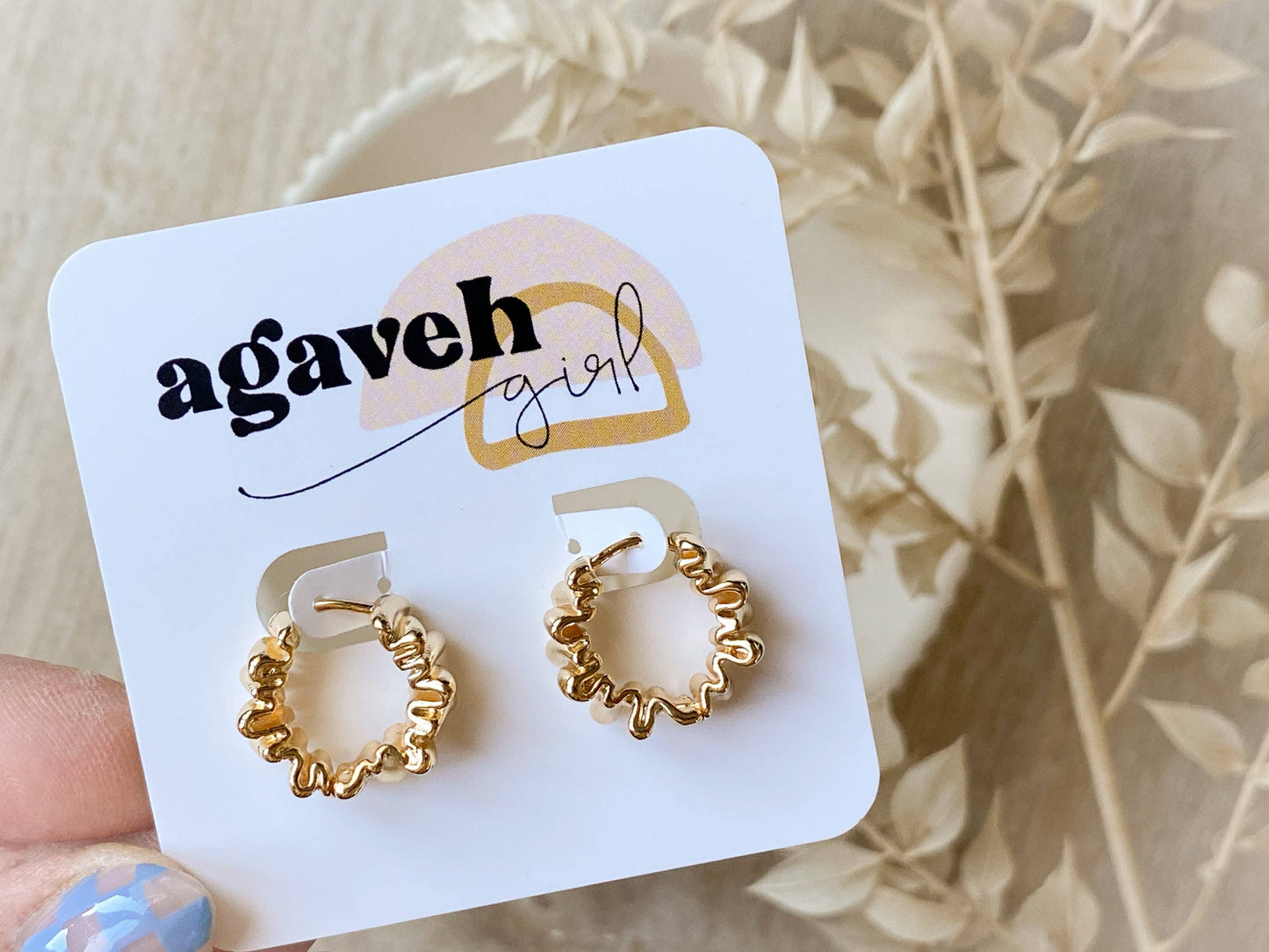 Agaveh Girl Ribbon Hoop Earrings
