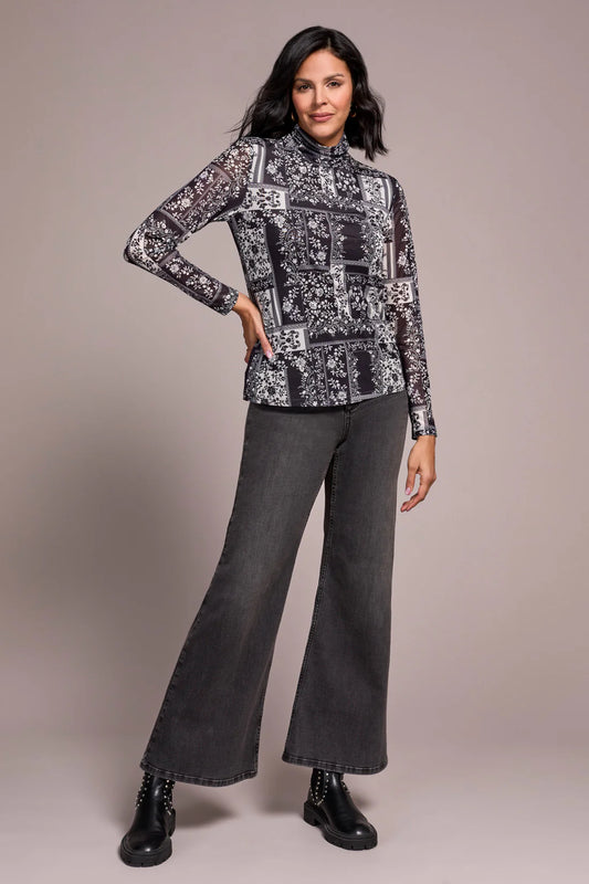 Tribal Brooke High Rise Palazzo Jeans Grey