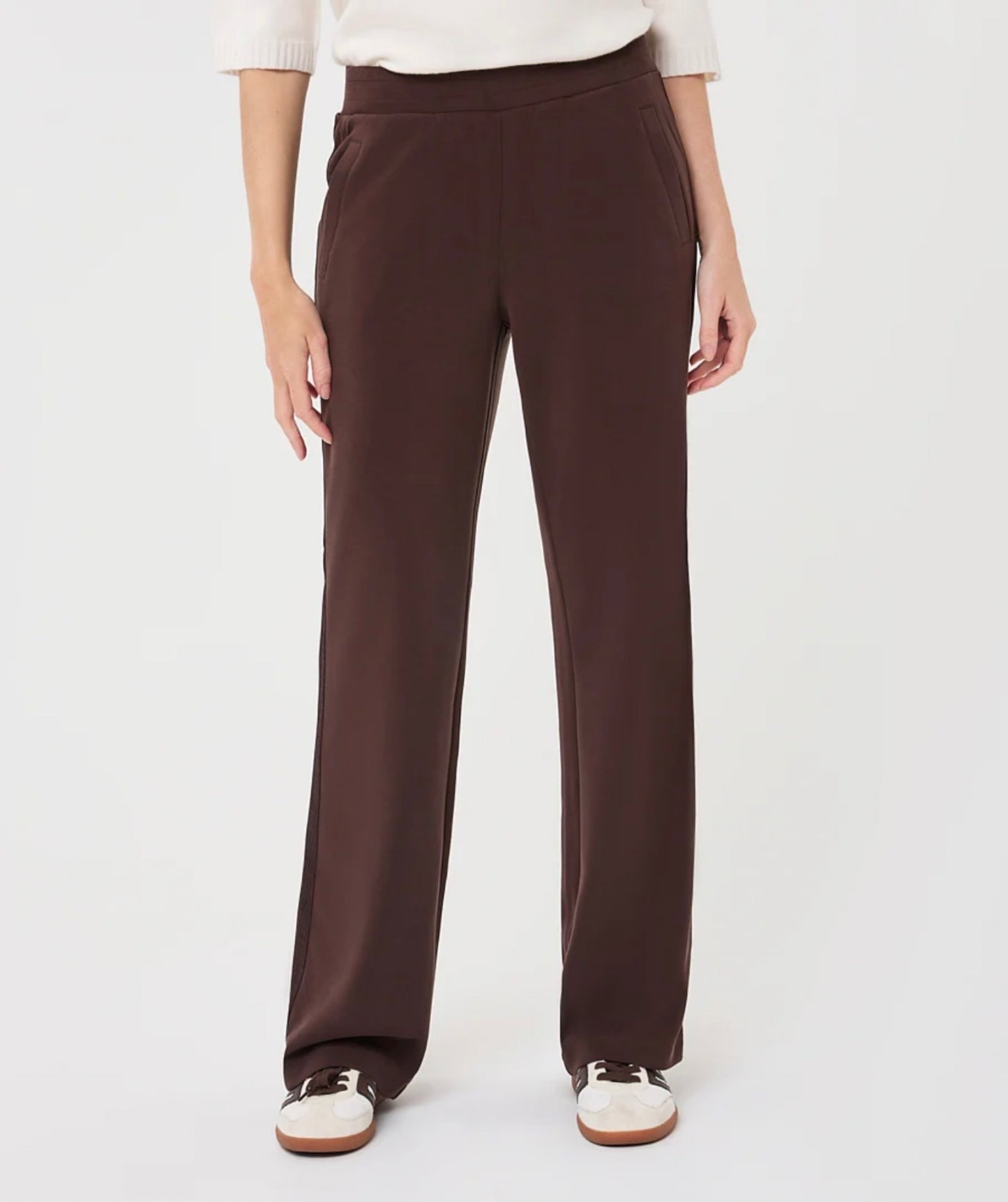 Esqualo Modal Satin Stripe Pants Cacao