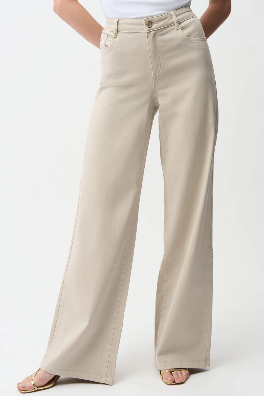 Joseph Ribkoff Goldie Classic Wide-Leg Stretch Jeans Moonstone