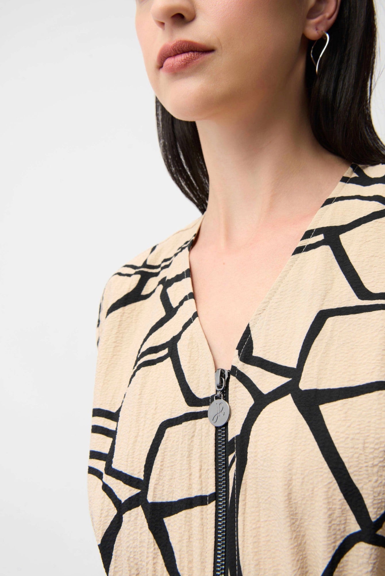 Joseph Ribkoff Seersucker Abstract Print Fit and Flare Dress 261163