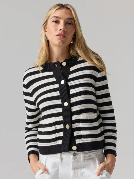 Sanctuary Knit Striped Sweater Jacket