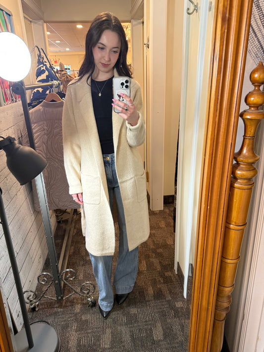 Esqualo Long Belted Coat Light Sand