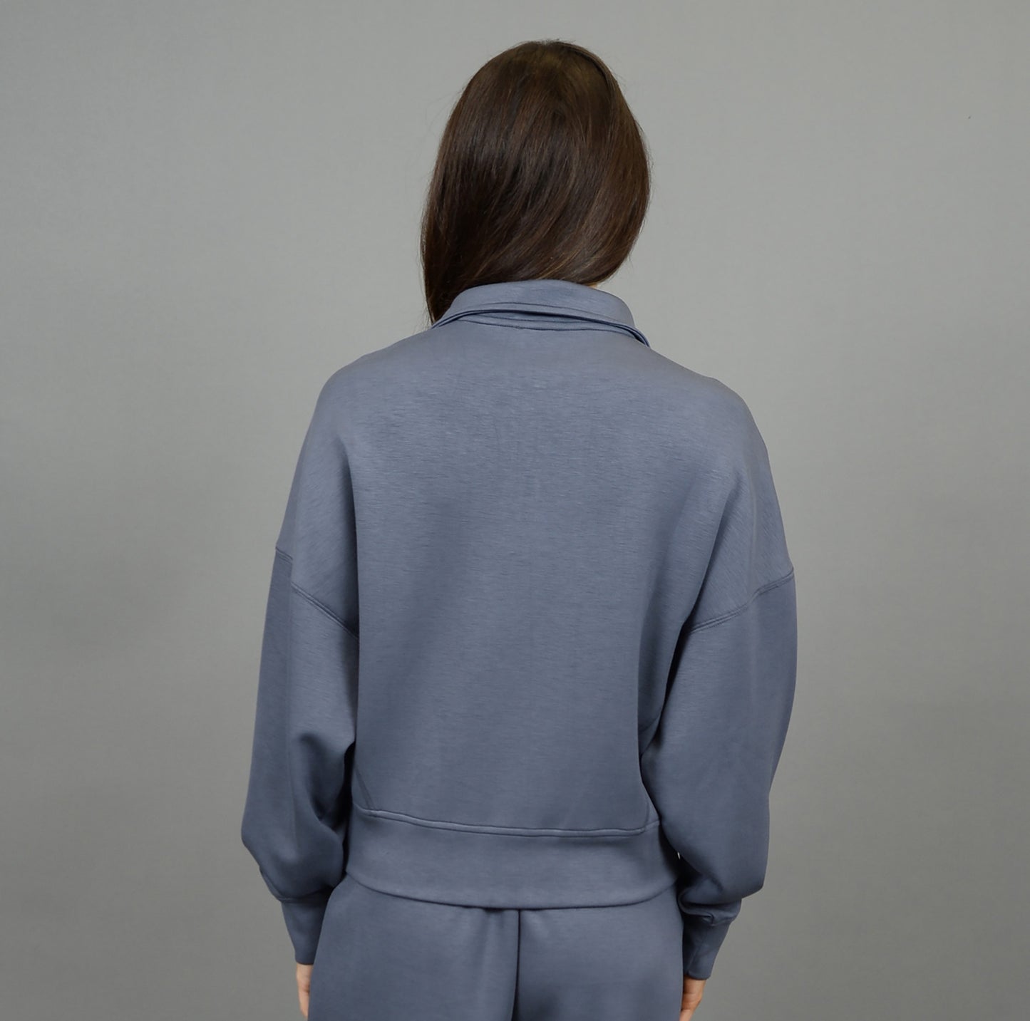 RD Style Mailyn Scuba Quarter Zip Steel Blue