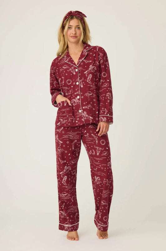 PJ Salvage Hold Your Horses Flannel Pj Set
