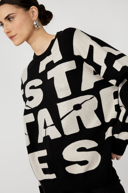 Frank Lyman Oversized Crew Neck Pullover Style 253795