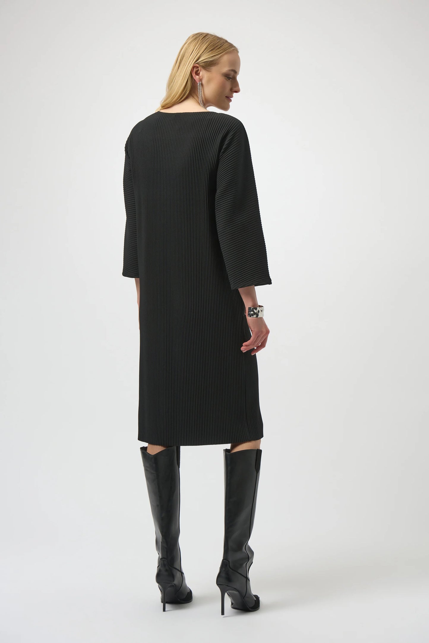 Joseph Ribkoff Pleated Scuba Crepe Straight Dress 254214