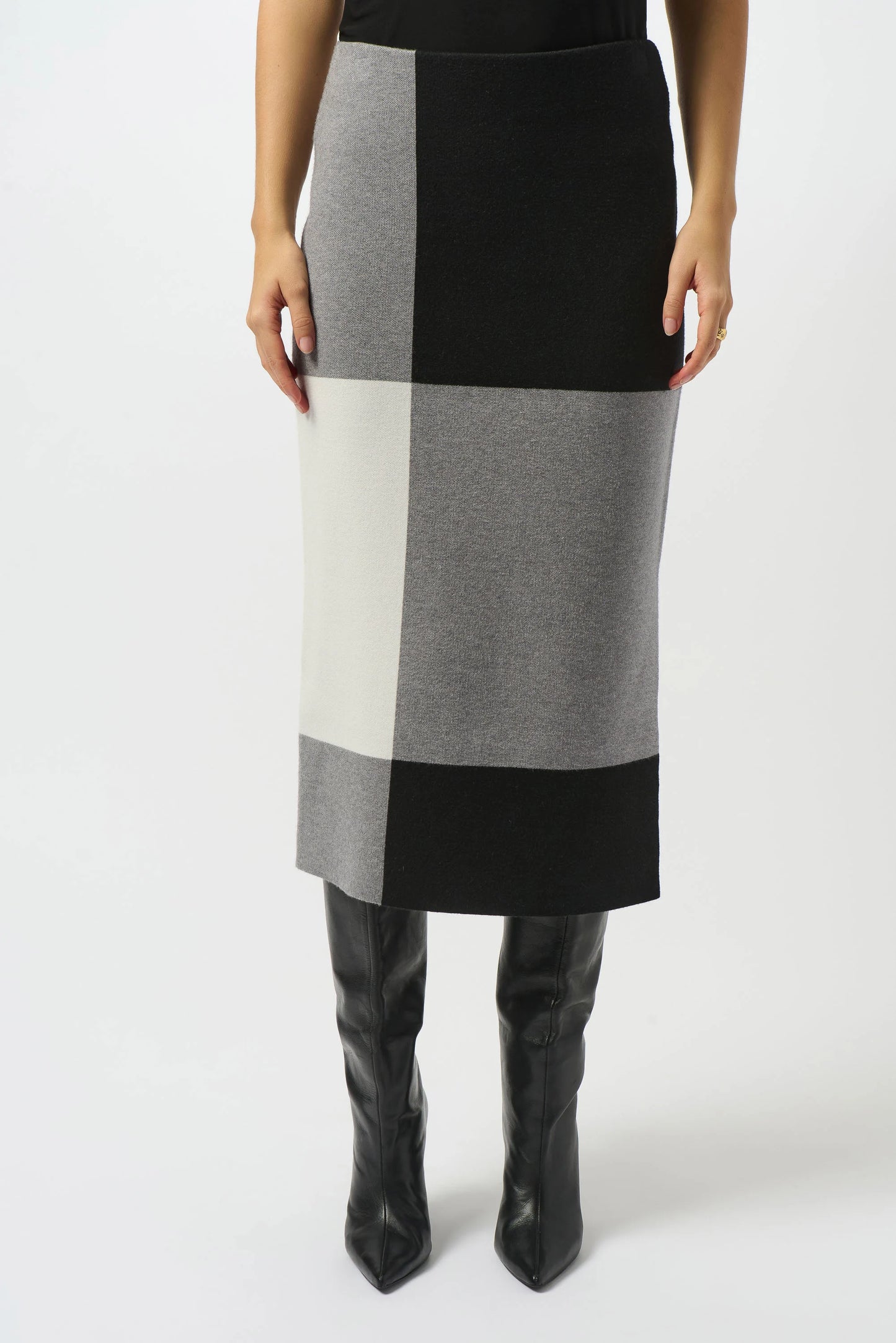 Joseph Ribkoff Jacquard Sweater Colour Block Skirt 253908