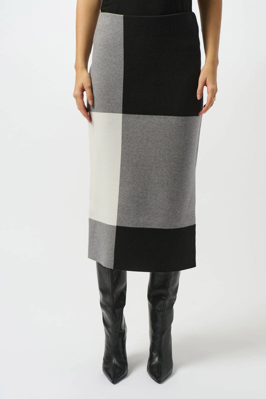Joseph Ribkoff Jacquard Sweater Colour Block Skirt 253908
