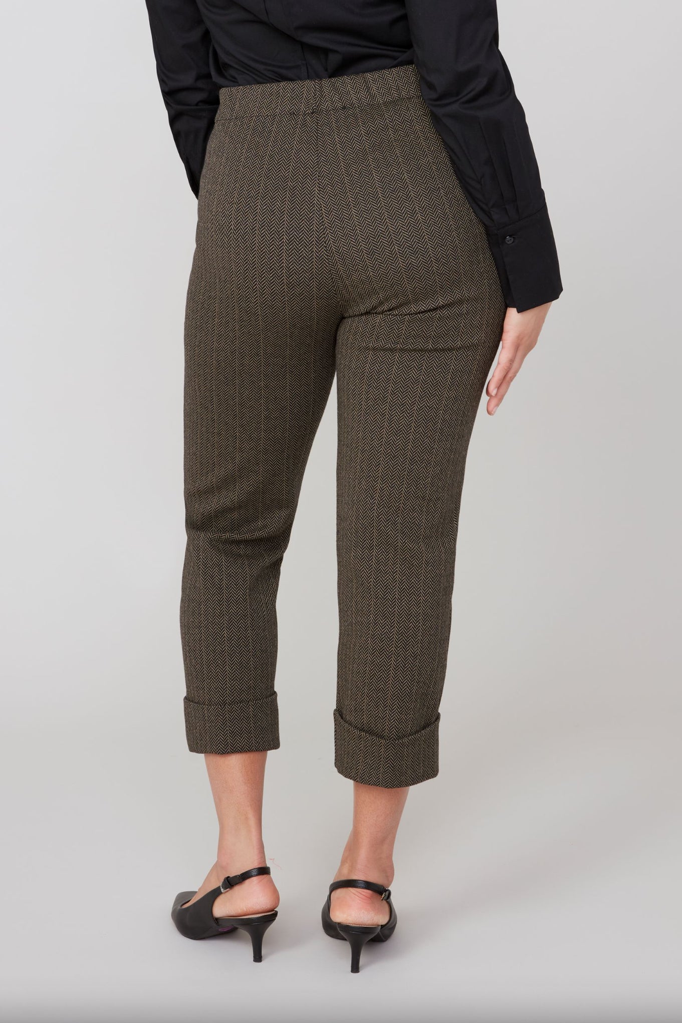 Renuar Knit Cropped Pants Tan