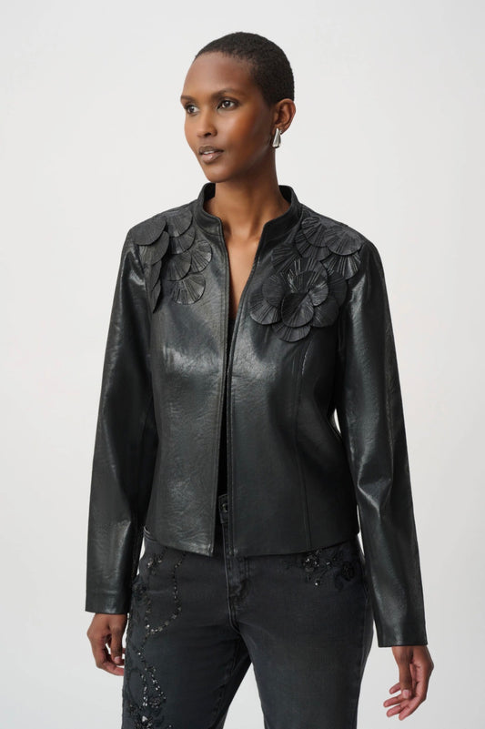 Joseph Ribkoff Embellished Foiled Suede Jacket 264906