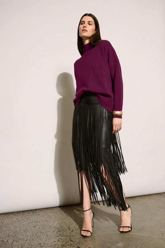 Joseph Ribkoff Edit 57 Leatherette Fringe Skirt