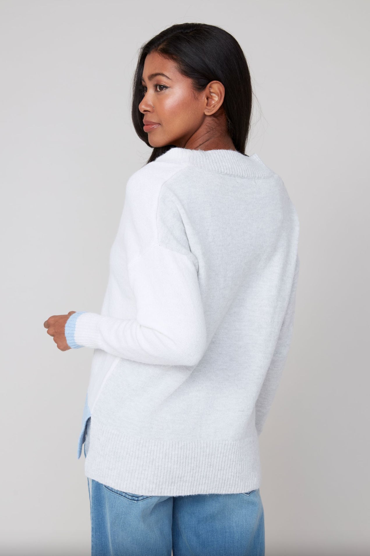 Renuar V-Neck Sweater Bluebell