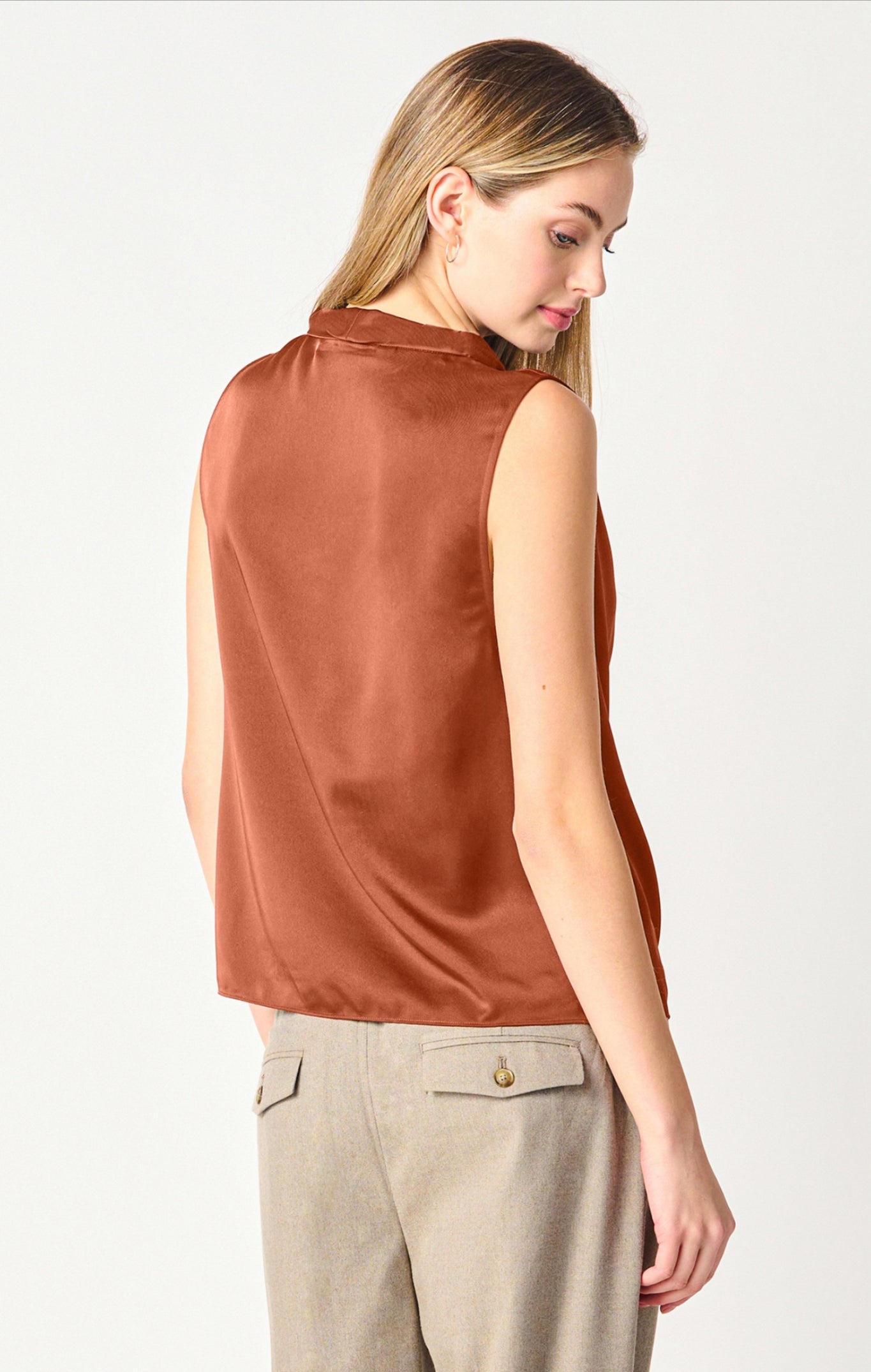 Dex Drapeneck Blouse Copper