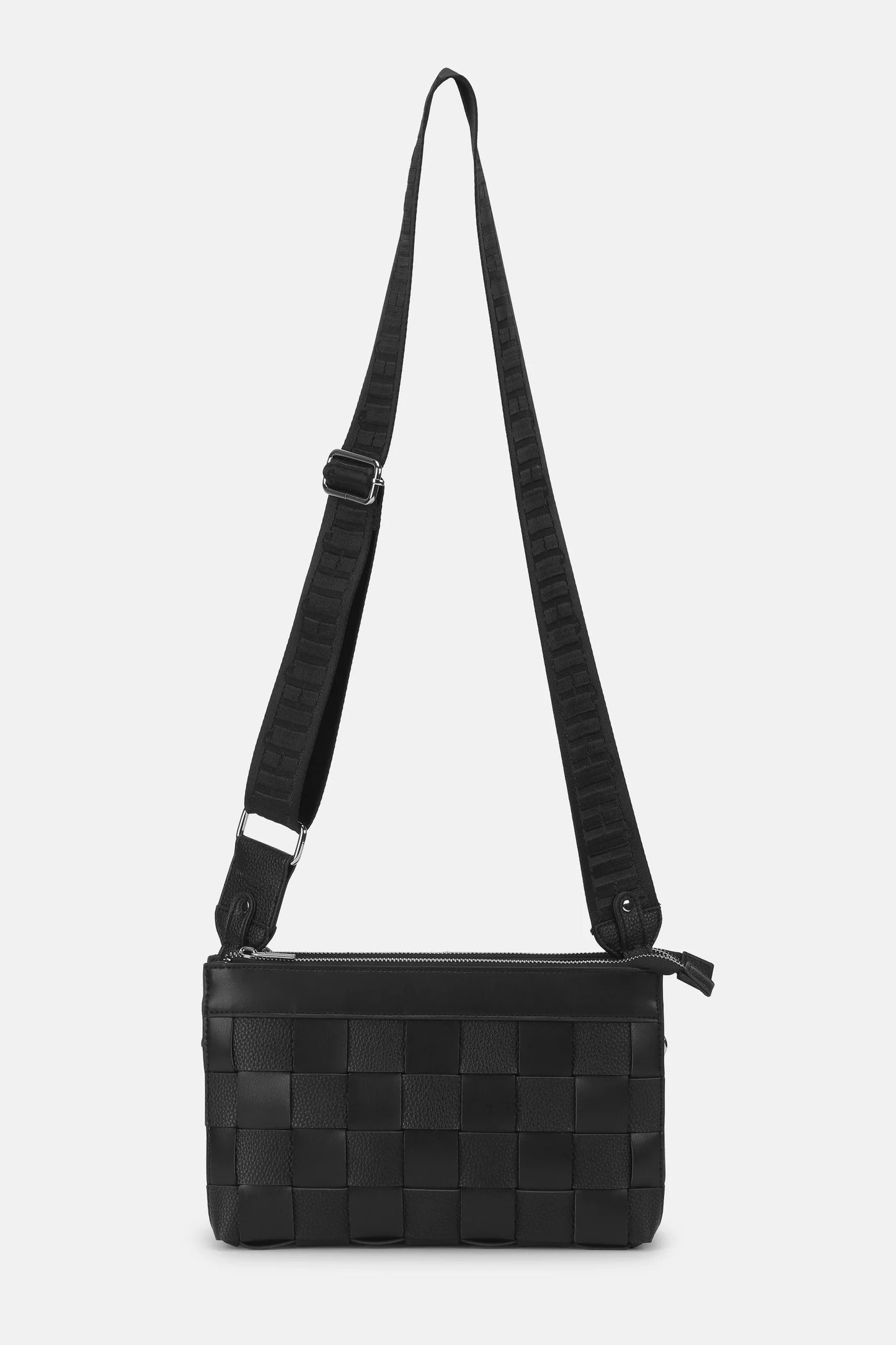 Ilse Jacobsen Braided Cross Body Purse Black