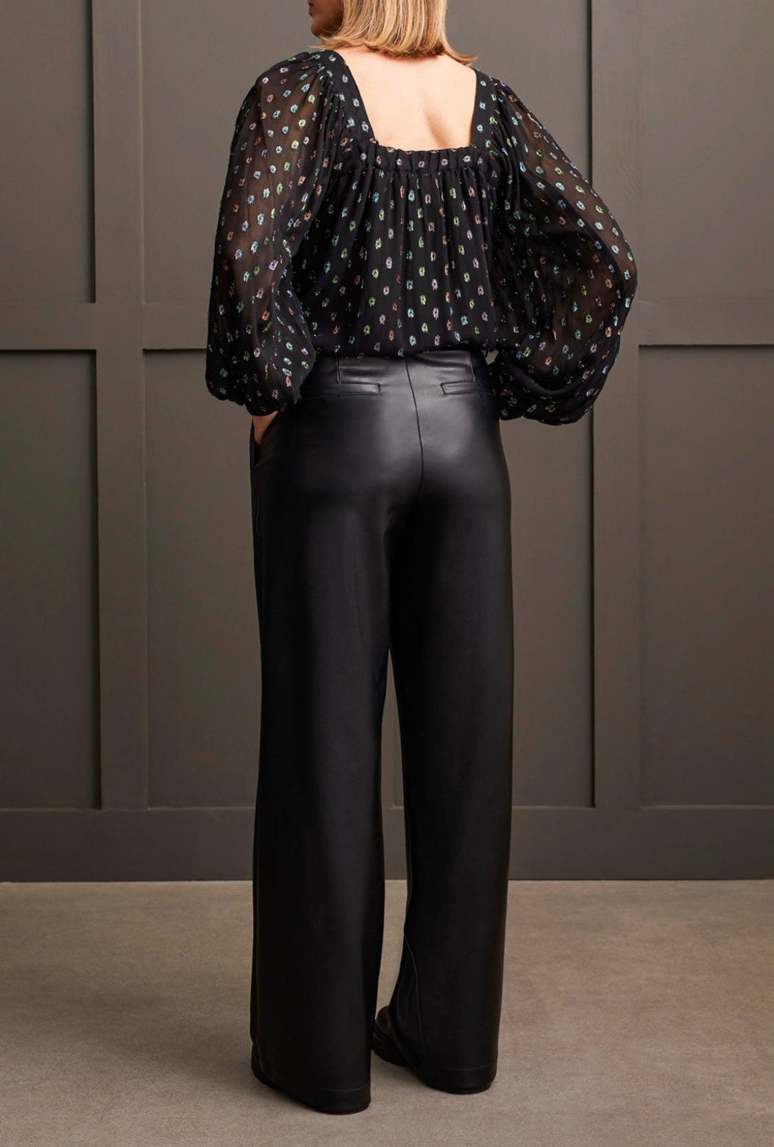 Wide Leg Faux Leather Pant from Tribal 56850