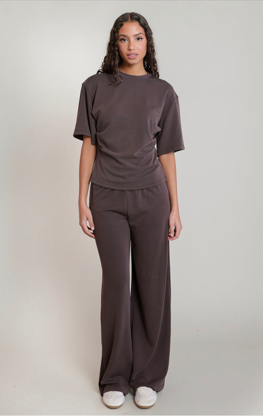 Dex Soft Wide Leg Pants Brown